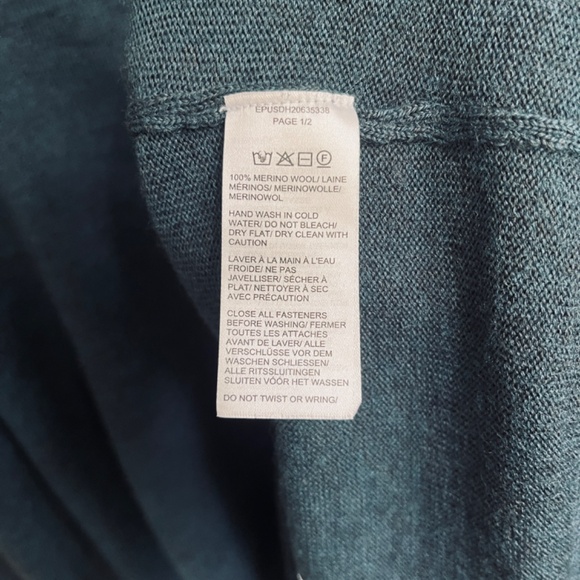 Black Brown 1826 100% Extra Fine Merino Wool 1/4 Zip Navy Sweater Pullover XXL - Picture 9 of 14